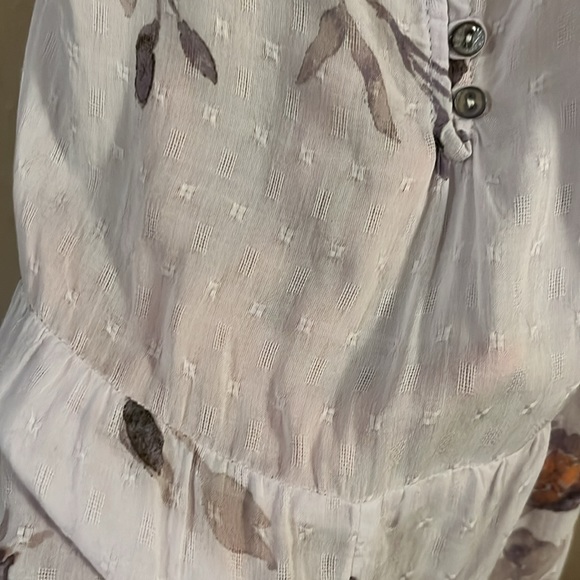 NWT Urban Outfitters Lavender Floral Ruffle Sleeve Tie Back Sheer Romper S - Picture 16 of 16